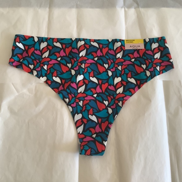 NWT Aqua Intimates Thong bundle (3), Size M - Picture 2 of 8